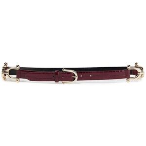 Sandro Carla burgundy croc leather buckle belt